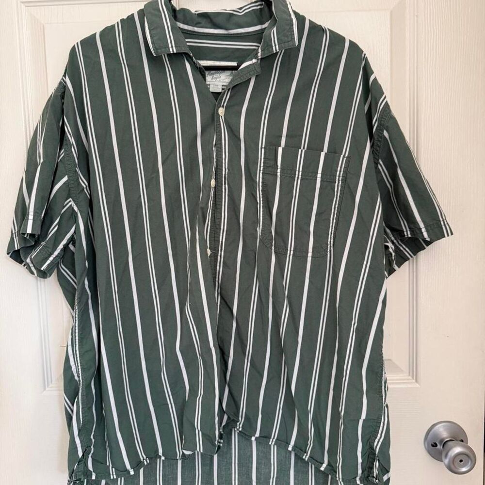 American-eagle Men's Green Shirt